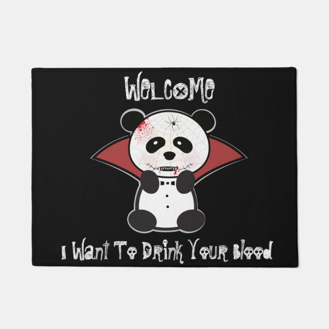Welcome Mat Panda Bear Vampire (Front)