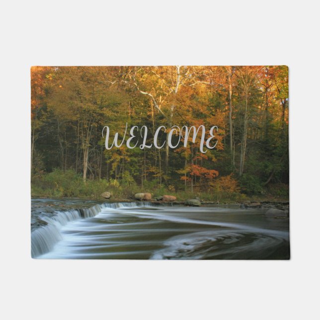Welcome Mat w Fall Waterfall (Front)