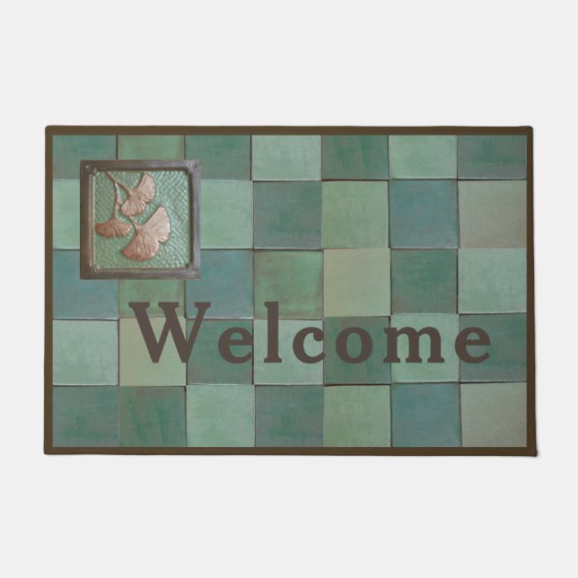 Welcome Mat with Gingko tiles (Front)