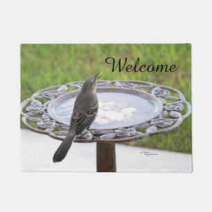 Welcome Mockingbird Spiegeland Birdbath Doormat