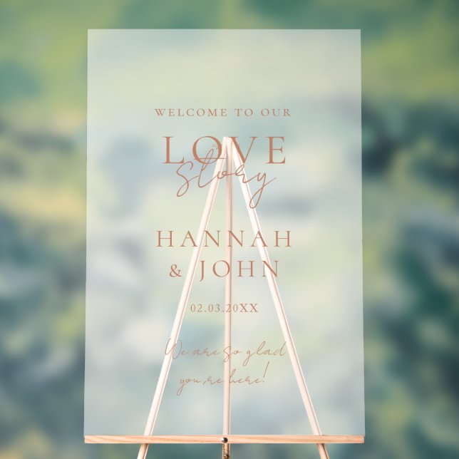 Welcome! Modern, Calligraphy, Wedding Acrylic Sign (Neutral)