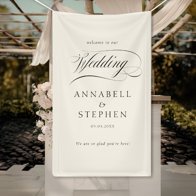 Welcome! Modern, Calligraphy, Wedding Banner (Creator Uploaded)