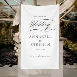 Welcome! Modern, Calligraphy, Wedding Banner