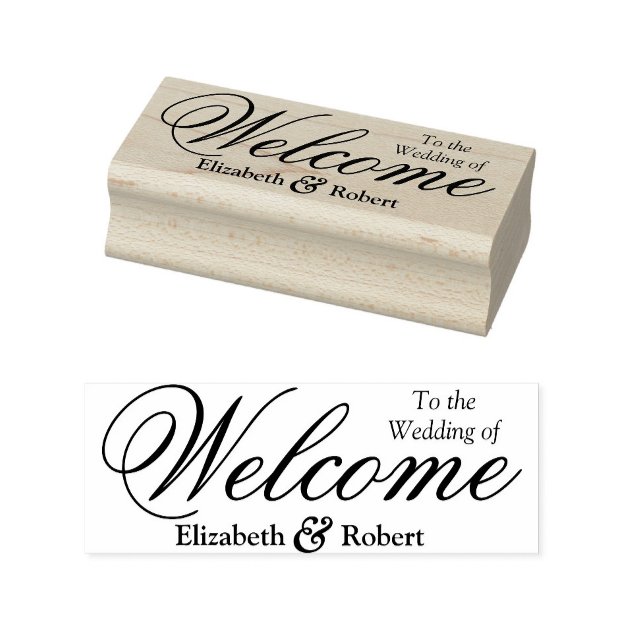 Welcome Monogram Minimalist Elegant Wedding Rubber Stamp (Welcome Monogram Minimalist Elegant Wedding Rubber Stamp)