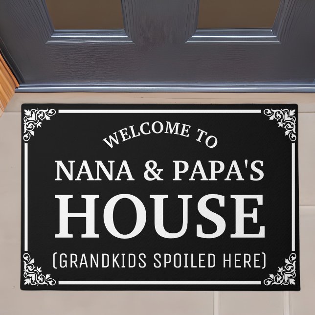 Welcome NANA & PAPA'S House Grandkids Spoiled Here Doormat (Creator Uploaded)