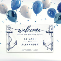 Welcome Nautical Anchor Wedding White