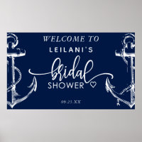 Welcome Nautical Bridal Shower Anchor Navy