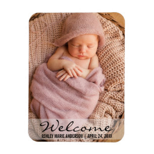 Welcome New Baby Announcement Photo Magnet