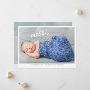 Welcome New Baby Boy Birth Announcement