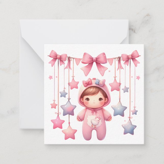 Welcome New Baby Girl Card (Front)