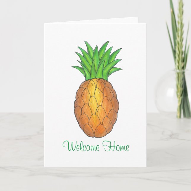 Welcome New Home Housewarming Pineapple Card (Front)