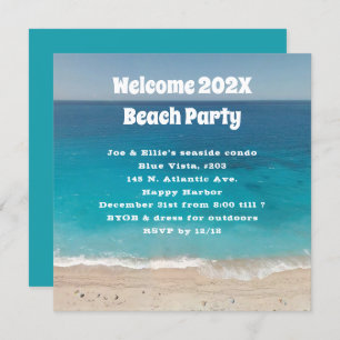 Welcome New Year Beach Party Invitation