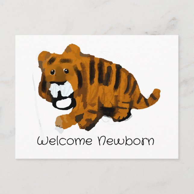 Welcome Newborn Tiger Postcard (Front)