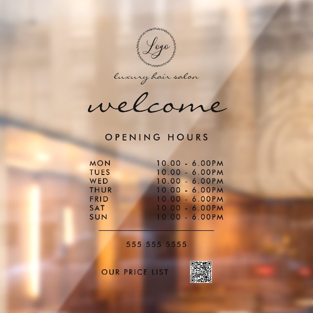 Welcome Opening Hours Logo QR Code Transparent  (Sheet 2)