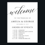 Welcome order of events wedding sign<br><div class="desc">This is a beautiful portrait poster welcome order of events wedding sign featuring script text.</div>