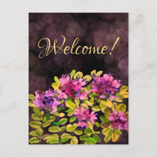 Welcome! painted with watercolors postcard
