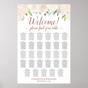 Welcome! Pale Peach Roses 29 Table Seating Chart