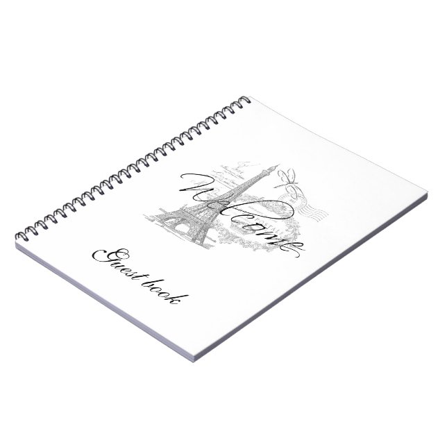 Welcome Paris theme Guest book (Left Side)