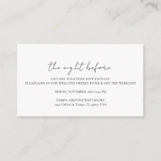 Welcome Party Enclosure Card 