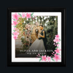 Welcome Party Pink Floral Golden Frame wedding Gift Box<br><div class="desc">Welcome Party Pink Floral Golden Frame wedding Poster</div>