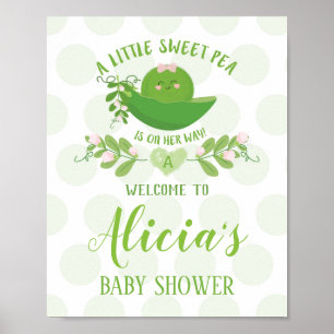 Welcome Party Signs Sweet Pea Baby Shower Girl