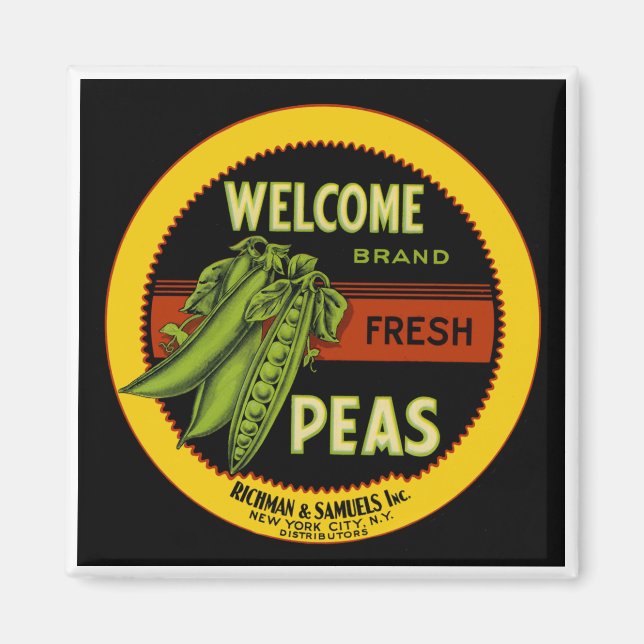 Welcome Peas Label New York Magnet (Front)