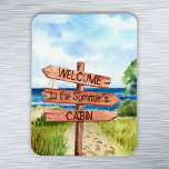 Welcome Personalised Beach Landscape Cabin Cruise  Magnet<br><div class="desc">This design may be personalised in the area provided by changing the photo and/or text. Or it can be customised by clicking Personalise this Template and then choosing the click to customise further option and delete or change the colour of the background, add text, change the text colour or style,...</div>
