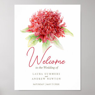 Welcome personalised wedding sign waratah art