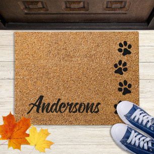 Welcome Pet Cat Dog Lover Personalised Paw Prints  Doormat
