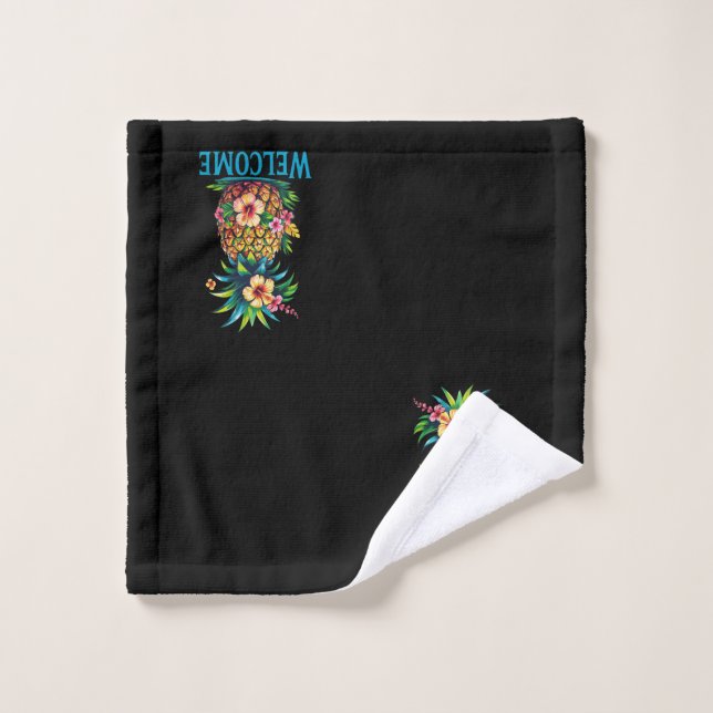 Welcome Pineapple Collection Bathroom Towel Set (Wash Cloth)
