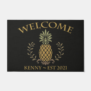 Welcome Pineapple mat, Tropical Doormat