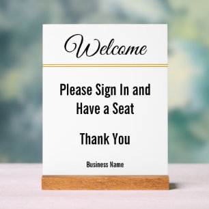 Welcome Please Sign In Thank You Business White