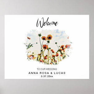 *~* WELCOME Poppy Floral AR9 Wedding Sign