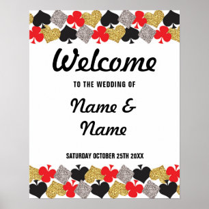 Welcome Poster Vegas Casino Gold Wedding Poster