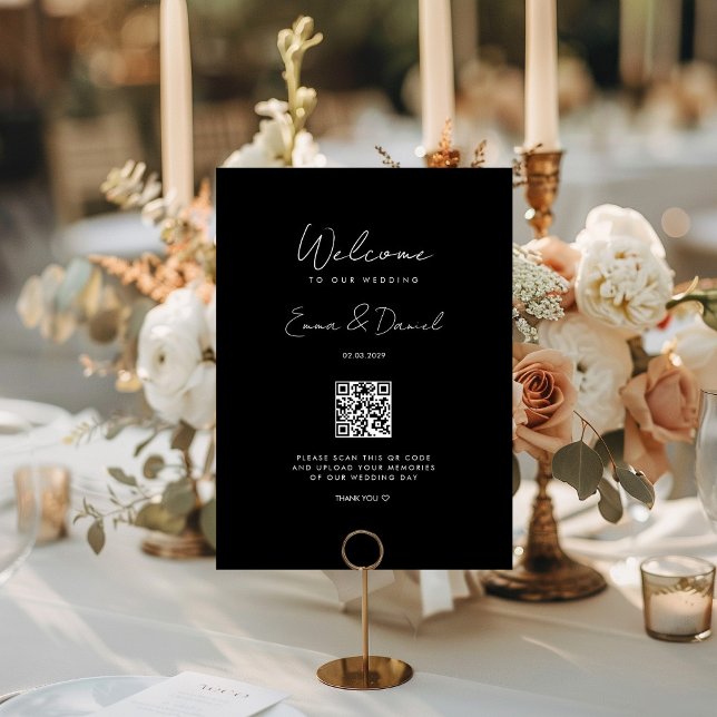 Welcome QR Code Black Wedding Galery (Creator Uploaded)