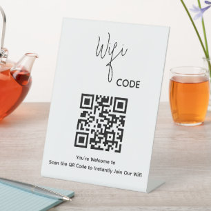 Welcome QR Code Scan to Connect Wifi Pedestal Sign