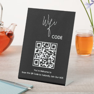 Welcome QR Code Scan to Connect Wifi Pedestal Sign