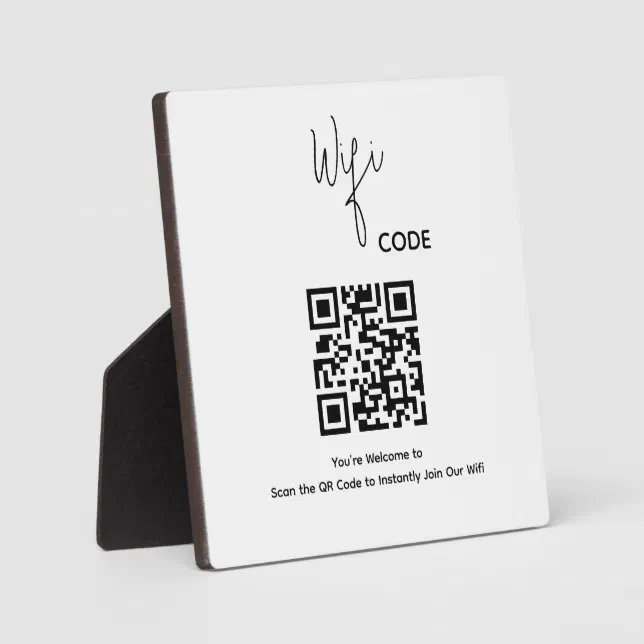 Welcome Scan Image Welcome QR Code Scan to Connect Wifi Plaque | Zazzle