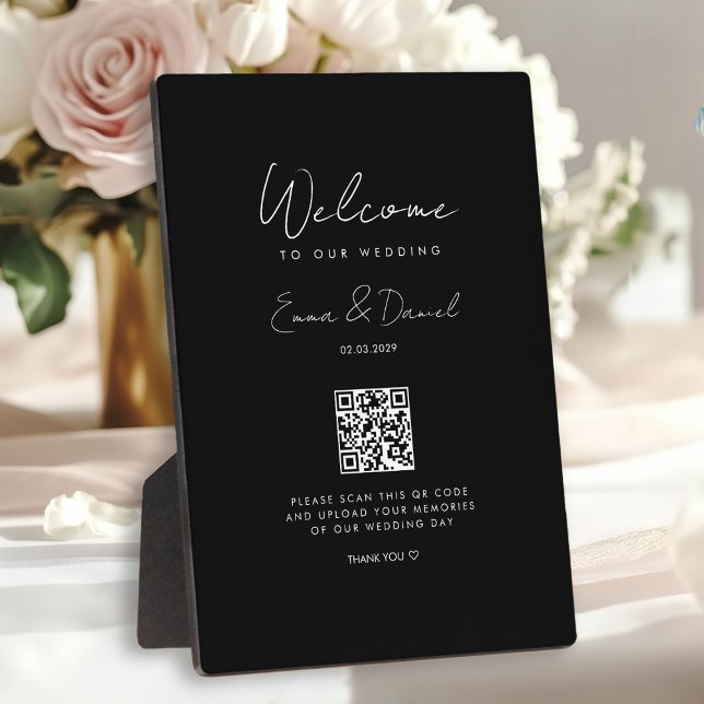 Welcome QR Code Wedding Black Galery Plaque (Creator Uploaded)