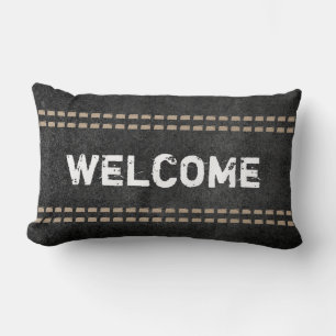welcome quote pillow rustic chic typography