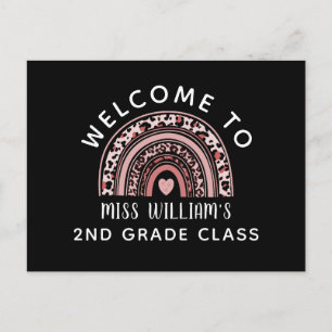 Welcome Rainbow Teacher Back To School Postcard