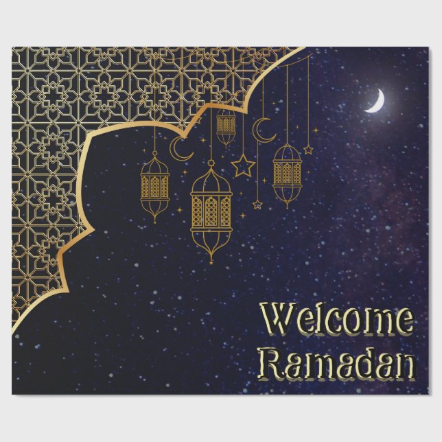 Welcome Ramadan: Islamic Design Wrapping Paper (Flat)