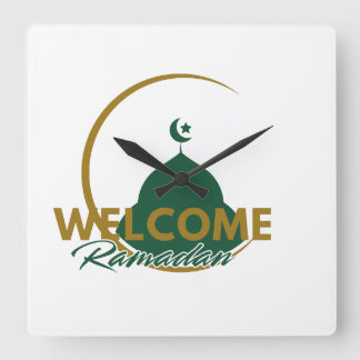 Welcome Ramadan Wall Clock – Islamic Mosque Cresce