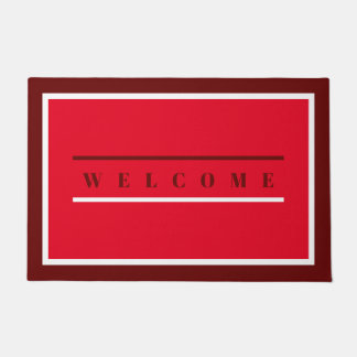 WELCOME RED CHRISTMAS DOORMAT