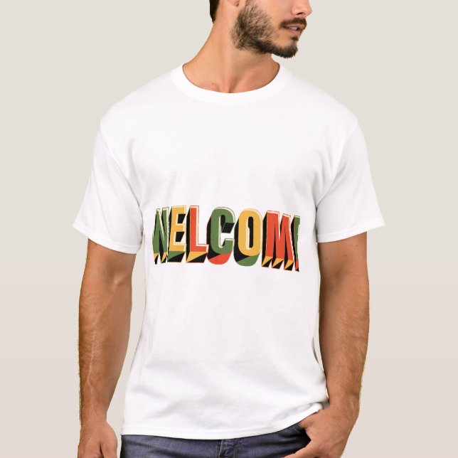Welcome Retro 3D typography design. T-Shirt (Front)