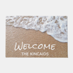 Welcome Sandy Beach Personalised Doormat