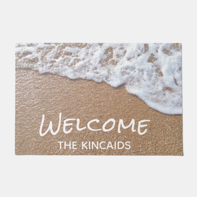 Welcome Sandy Beach Personalised Doormat (Front)
