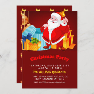 Welcome Santa Claus Cartoon          Invitation