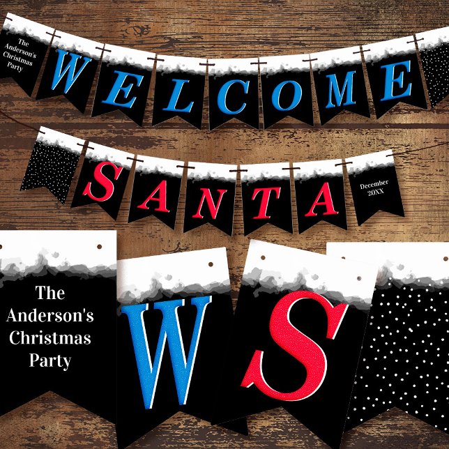 Welcome Santa Elf Christmas Themed Party Bunting (Creator Uploaded)