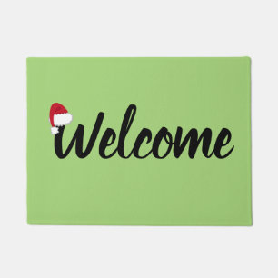 Welcome Santa Hat Door Mat
